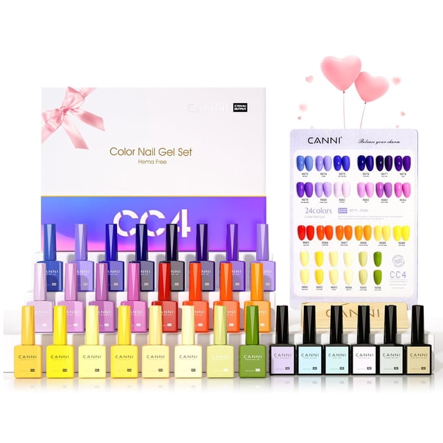 Set de esmaltes de uñas en gel CANNI, 30 unidades, 9 ml, sin Hema, LED