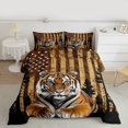thumbnail image 2 of Castle Fairy Tiger Wildlife 3 Pieces Queen Comforter Set for Teens,Retro Vintage Ultra Soft Bedding Sets,USA Flag Bedding Comforter Set,Breathable Home Decor, 2 of 8