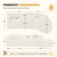 thumbnail image 3 of Hawsaiy 126" Oversized Modular Sectional Sofa, Modern Deep Seat Curved Cloud Couch, Soft Corduroy Upholstered Sofa for Living Room, White, No Assembly, 3 of 15