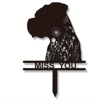 1pc Pet Grave Markers Sign Boxer Dog Memorial Stake Sign Metal Sign With Stake Pet Loss Gift, Sympathy Sign Remembrance Stake,