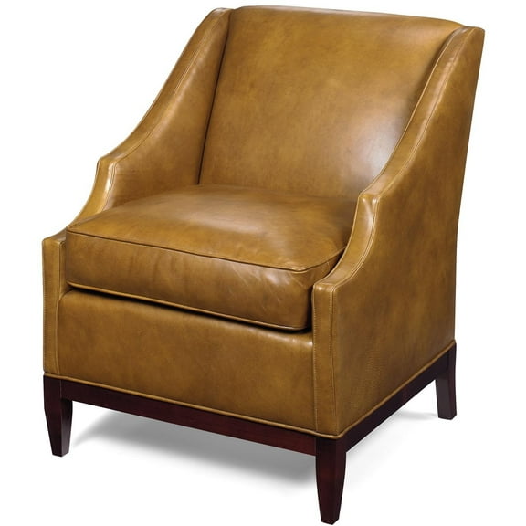 Elegant Tan Leather Accent Chair-Made in the USA