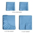 thumbnail image 3 of CGK Linens 4-Piece Ultra Soft & Comfy Hotel Luxury Sheet Set - King Size Cooling Bed Sheet Fits 8"-16" Mattresses, Denim Blue, 3 of 7