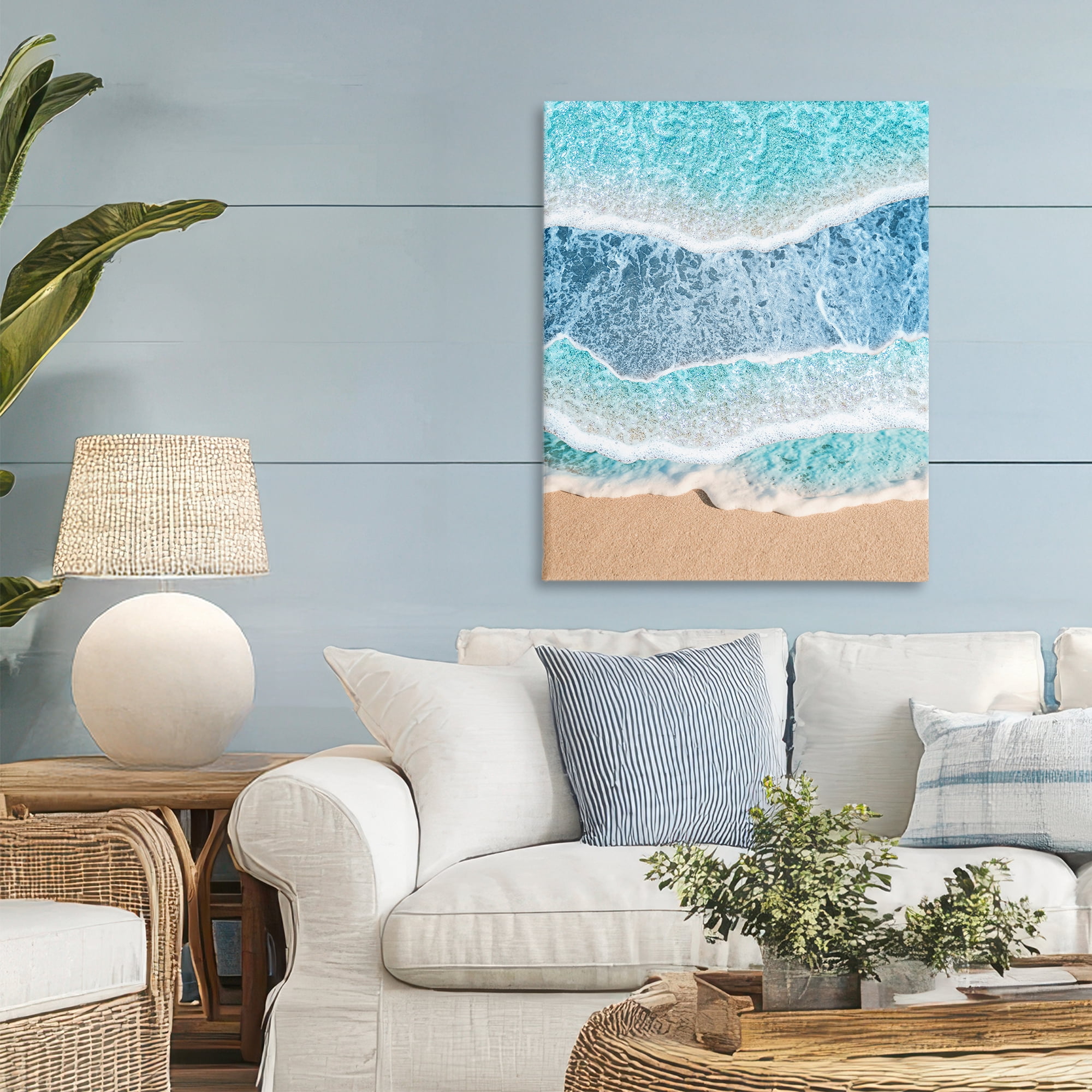 Stupell Industries Overlapping Shore Waves Canvas Wall Art, design by Jesse Keith