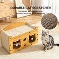 thumbnail image 4 of Durable Double-Layer Corrugated Cardboard Cat Scratcher with Cozy Bed - Sturdy Vertical Play Tower for Cats, All-Season Lounge with Integrated Play Balls, Easy to Scratch, Ideal for Indoor Use, 4 of 6