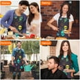 thumbnail image 6 of Neon Halloween Pattern Apron-Garden Aprons for Women with Pockets-Cotton Linen Waterproof Kitchen Cooking Gardening Aprons Adjustable for Kitchen,Cooking,BBQ and Salon 33"x27", 6 of 7