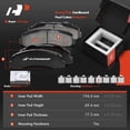 thumbnail image 4 of A-Premium Front & Rear Drilled and Slotted Disc Brake Rotors + Ceramic Pads Kit Compatible with Select Ford Models - For F-150 2012 2013 2014 2015 2016 2017 2018 2019 2020, 12-PC Set, 4 of 6