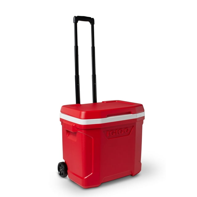 Rodillo Cooler Igloo Profile II de 28 cuartos de galón con ruedas, color rojo