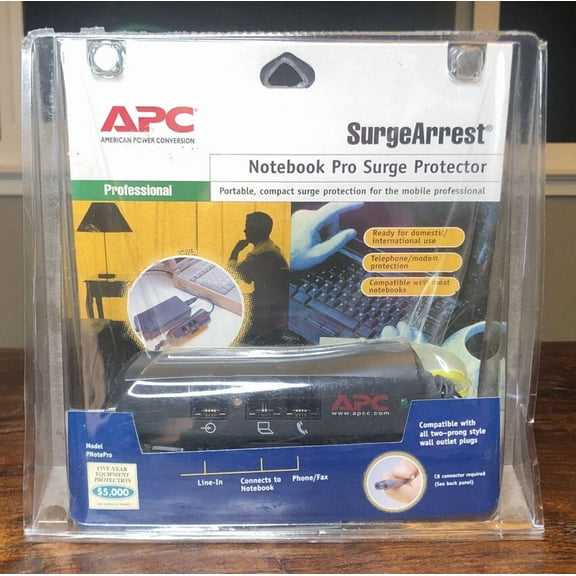 RHEA- Apc Surge Arrest Notebook Surge Protector New In Package!