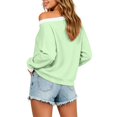 thumbnail image 4 of Enjoytime Sweatshirt for Women Patchwork Long Sleeve Off Shoulder Sweatshirt Fall Fashion Casual Pullover Tops, 4 of 8