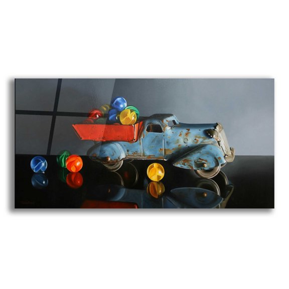Epic Art 'Antique Toy Truck' by Cecile Baird, Acrylic Glass Wall Art, 24"x12"
