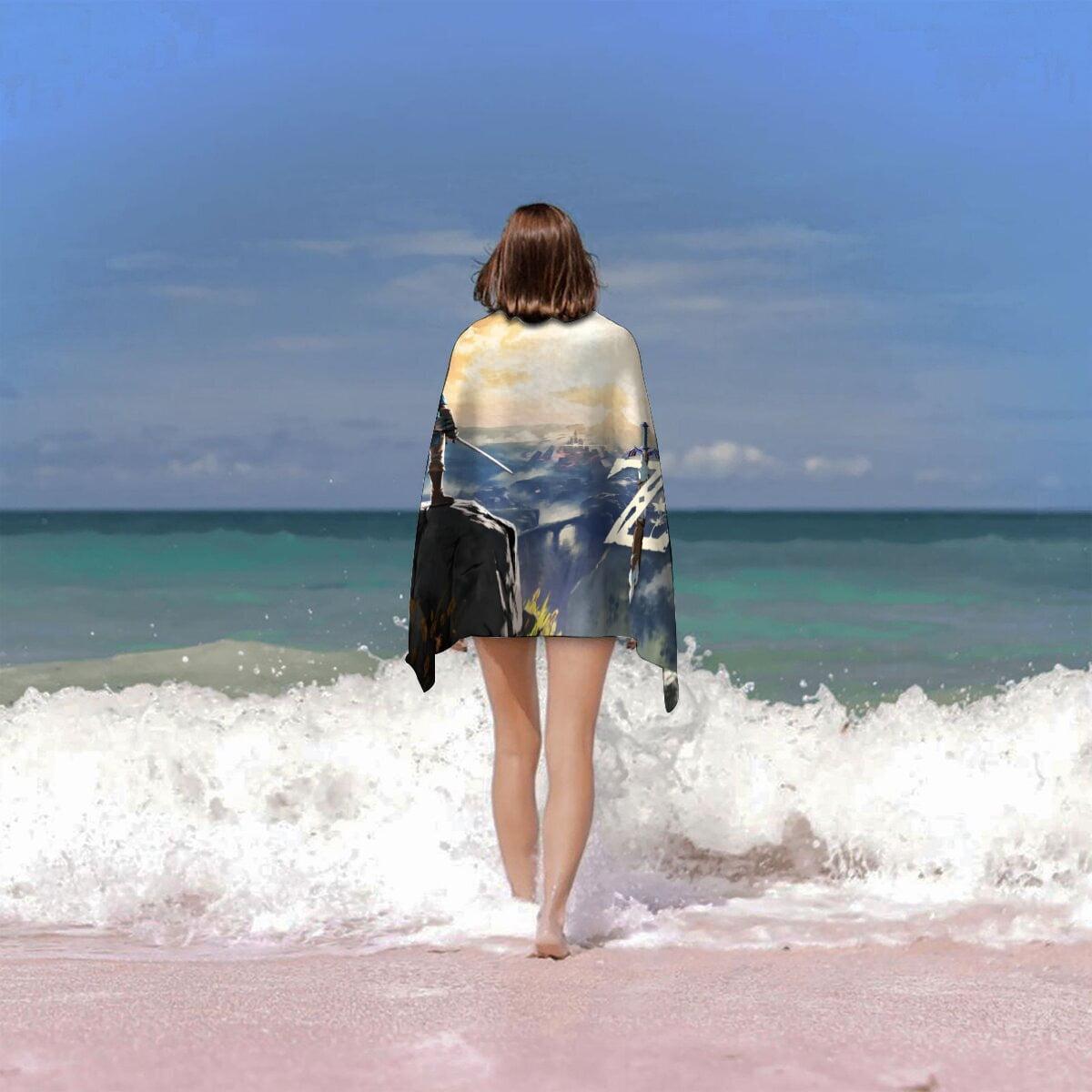 The Legend of Link Breath-theme Gifts Quick-dry Beach Towel for Women Girl Birthday Inspired Fan Bath Outdoor Music Lover30.7 x 59 in（78 X 150 CM）