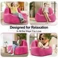 thumbnail image 4 of HOMGUAVA Bean Bag Chair with Soft Sherpa for Adults, Lazy Sofa for Bedroom & Living Room, Pink, 4 of 8