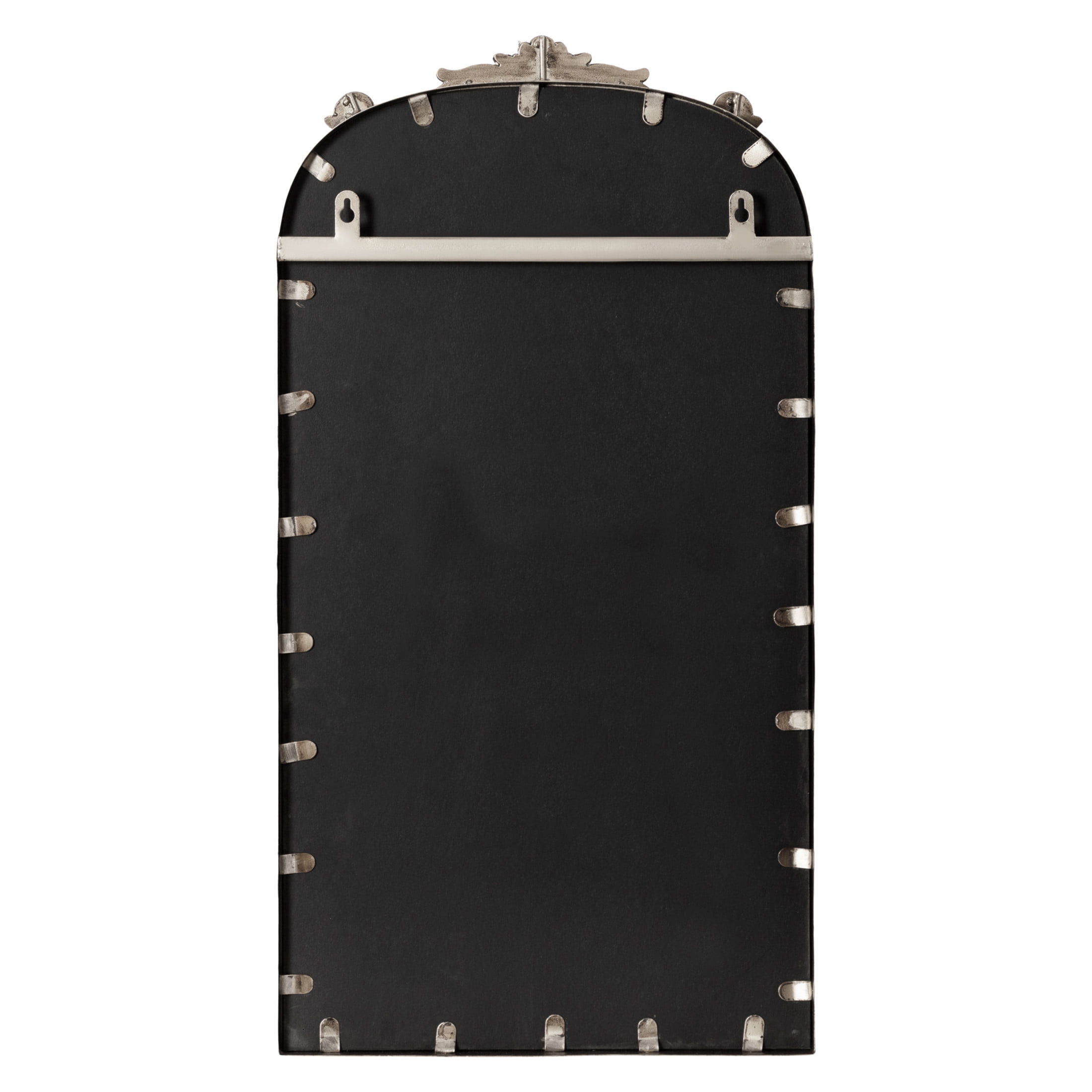 Kate and Laurel Arendahl Arch Pinboard, 13 x 25, Silver, Framed Arched Ornate Vintage Cork Board for Use as Motivational Vision Board or Wall Organizer