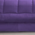 thumbnail image 3 of DNG Creations 3 Piece Box Stitched Striped Pattern Comforter 100% Egyptian Cotton Quilt Cover 800 TC All Season 550 GSM ( Twin/Twin XL Size ) Stripe Purple Colour, 3 of 5