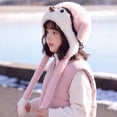 thumbnail image 5 of Quealent Winter Hats for Kids, Girls Penguin Knit Plush Warm Hat, Skiing Winter Caps with Warm Ear Flap, Cute Penguin Hat for Kids (Pink, 2-8 Years), 5 of 6