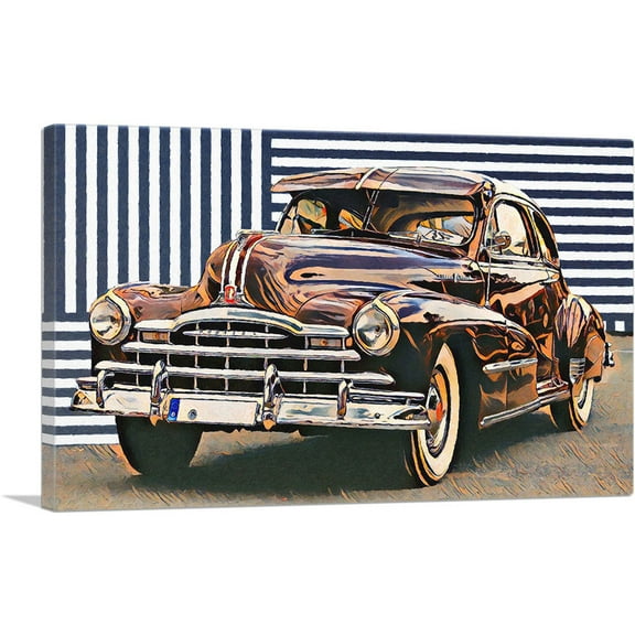 ARTCANVAS Stripes Vintage Pontiac Painted Home decor Canvas Art Print - Size: 12" x 8" (0.75" Deep)