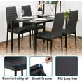 thumbnail image 4 of Modern Dining Room Chair  Set of 4, Kitchen Chairs Black Faux Leather Metal Legs Comfy Upholstered Padded Seat, Occasional Home Office Chairs for Party Restaurant Dinette, 4 of 9