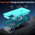 thumbnail image 3 of KOMI Magnetic for iPhone 13 Case, [Compatible with MagSafe][10 FT Military Grade Drop Protection] [2+Tempered Glass Screen Protector] Non-Slip Heavy Duty Full-Body Shockproof Phone Case, Light Blue, 3 of 4