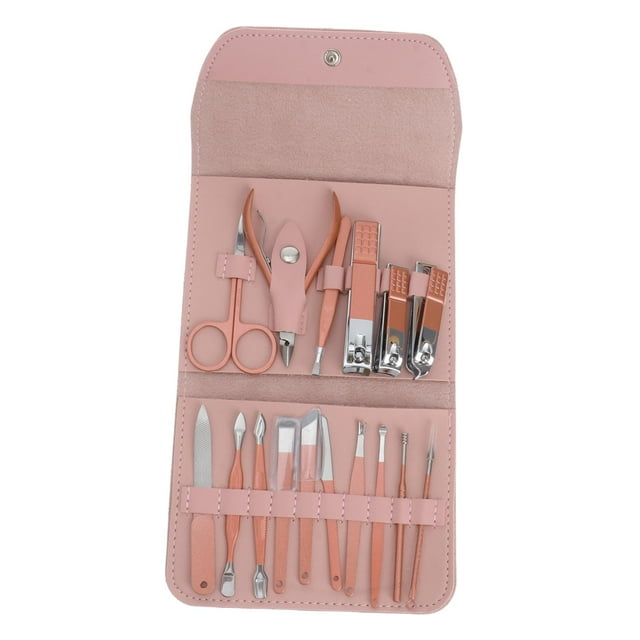 Juego de manicura de 16 piezas: juego de cuidado de uñas de acero inoxidable, cortaúñas profesional para uñas encarnadas, herramienta de cuidado, kit de pedicura