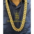 thumbnail image 2 of Baguette Lab Diamond CZ 17MM Gold Cuban Chain, 2 of 2