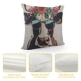 thumbnail image 4 of Cow Decorative Throw Pillow Cover Case,Funny Cow with Floral Wreath and Round Sunglass Cotton Linen Outdoor Pillow Cases Square Standard Cushion Covers for Sofa Couch Bed, 4 of 5