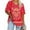 1-Red, variant on Anqov T Shirts for Women, Plus Size Fashion Print V Neck Short Sleeve Loose Fitting Tops, Daily Vintage Oversized Comfortable Lightweight Casual Summer Shirt