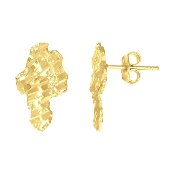 10k Yellow Gold Mens Nugget Stud Earrings Jewelry Gift for Men
