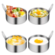 thumbnail image 1 of Anillo para huevos, molde para tortilla de acero inoxidable de 4 piezas, molde para hornear para cocinar huevos fritos/panqueques/tortillas y más, revestimiento antiadherente, acero inoxidable de grad, 1 of 5