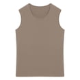 thumbnail image 3 of Sinleey Mens Ribbed Knitted Tank Sleeveless Workout Tops Slim Fit Sport Vest Solid Color U Neck Khaki M, 3 of 5