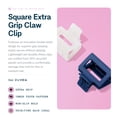 thumbnail image 2 of Gimme Beauty Square Extra Grip Claw Clip - Double Teeth Accessory Set - Perfect for Fine Hair - Lasting Hold for Everyday Wear - Trendy, Non-Slip Cilp Duo for Women - Navy & Pearlescent, 2 Pack, 2 of 6
