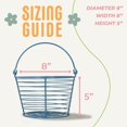 thumbnail image 2 of CLDD 8" Egg Storage Basket - Set of 2, Farm Grade Coated Wire Egg Carrier for Collecting, Transporting & Cooling, Holds Up to 36 Large Eggs (Blue/Red/Grey), 2 of 6