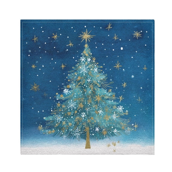 1 Pack 20'' x20" Satin Table Napkins Dinner Napkins for wedding Party Decoration events Watercolor Christmas Tree