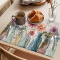 thumbnail image 3 of Spring Flower Placemats Set of 1, Watercolor Blue Pink Floral Vintage Oil Painting Non-Slip Place Mats Washable Table Mats for Kitchen Dining Table Decorations Indoor/Outdoor, 3 of 9