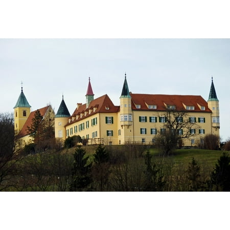 Canvas Print Castle Grass Austria Sky Palace Architecture Stretched Canvas 10 x (Best Castles In Austria)