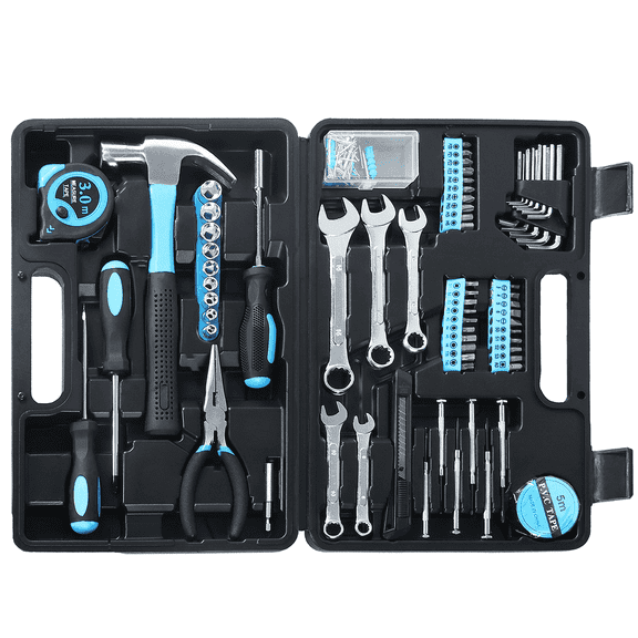 148 Piece General Household Hand Kit, All Purpose Tool Set with Portable Tool Box, Perfect for Men, Women, Home, Office & Workshop Repairs, Blue