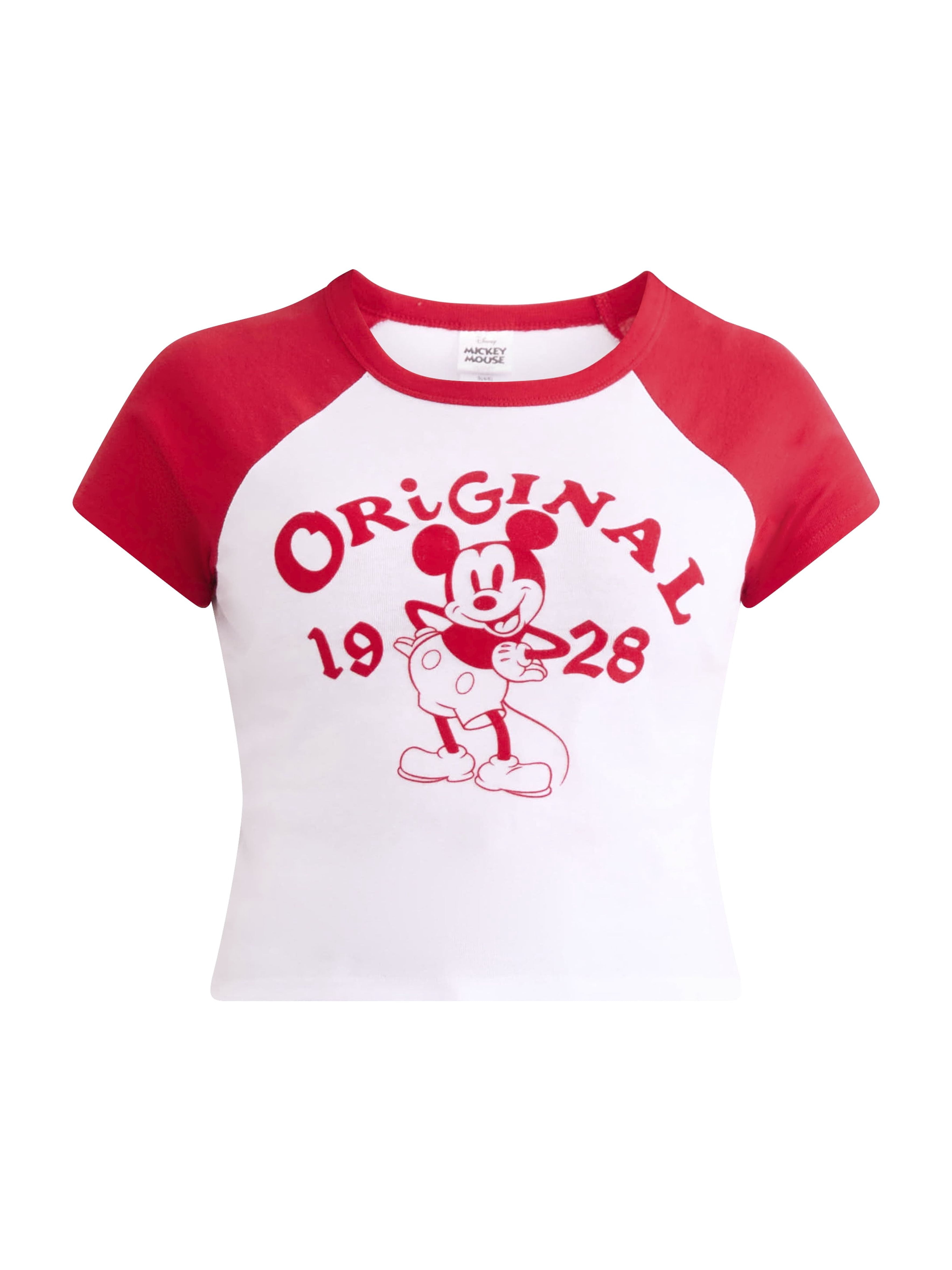 Mickey Mouse Women’s Graphic Baby Tee, Sizes XXS-XXL