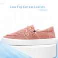 thumbnail image 4 of Obtaom Light Weight Canvas Loafers Women Boat shoes Slip on Loafers Comfortable Lace up Canvas Fishion Sneakers(Durty Pink,US6), 4 of 7