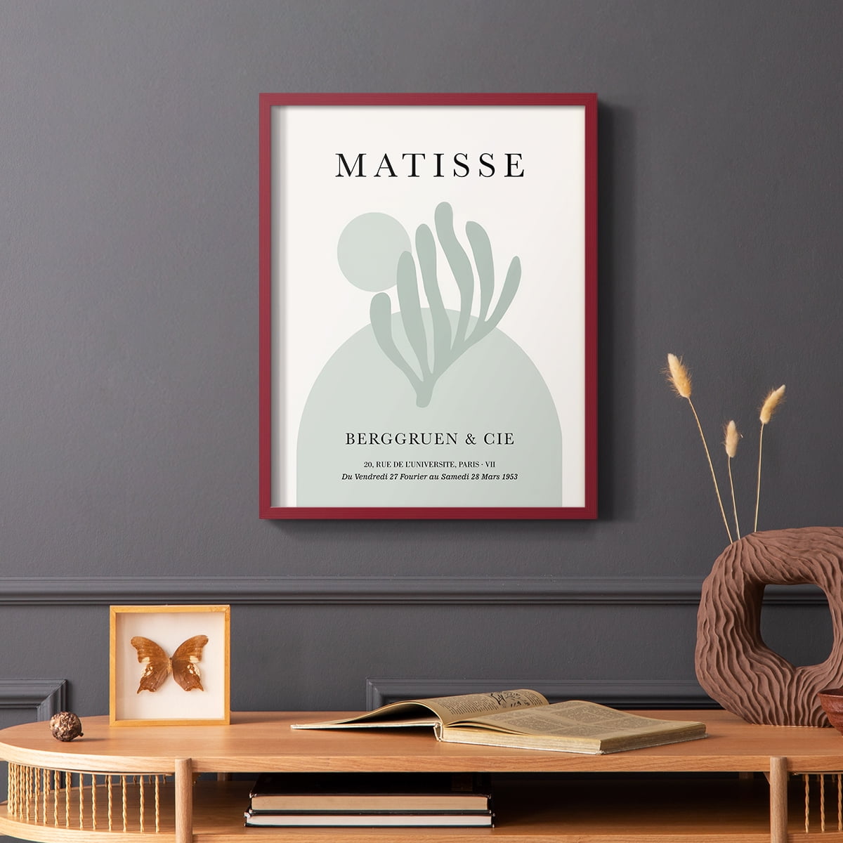 Matisse CLXXIV Framed Print in Red Solid Wood 22 x 28 Framed Print