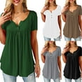 thumbnail image 2 of AMERTEER Blouse Décontractée à Manches Courtes et Col en V pour Femmes, Blanc XXXXXL, 2 of 6