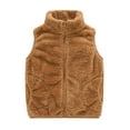 thumbnail image 2 of Huvoen Winter Fleece Coat for Toddler Hooded Warm Fleece Jacket Toddler Baby Boys Girls Solid Color Plush Cute Winter Thick Casual Keep Warm Singlet Coat Jacket Brown 6-7 Years, 2 of 9