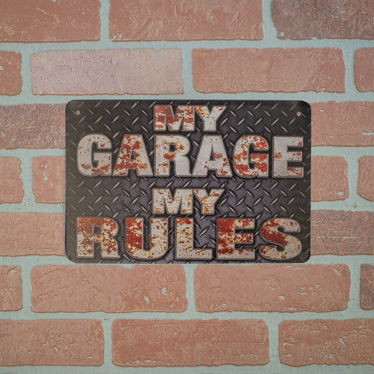Vintage My Garage Rules Metal Wall Sign Industrial Man Cave Mechanic Shop Decor Vintage My Garage Rules Metal Wall Sign Industrial Man Cave Mechanic Shop Decor