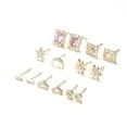 thumbnail image 6 of Ayyufe 7Pairs/Set Women Rhinestone Inlaid Sun Star Moon Stud Earrings, 6 of 7