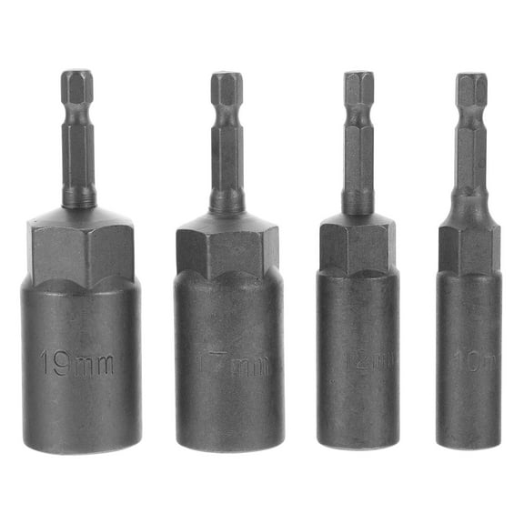 4pcs Nut Driver Drill Bit Electric Screwdriver Socket Bit Steel Wrench Set