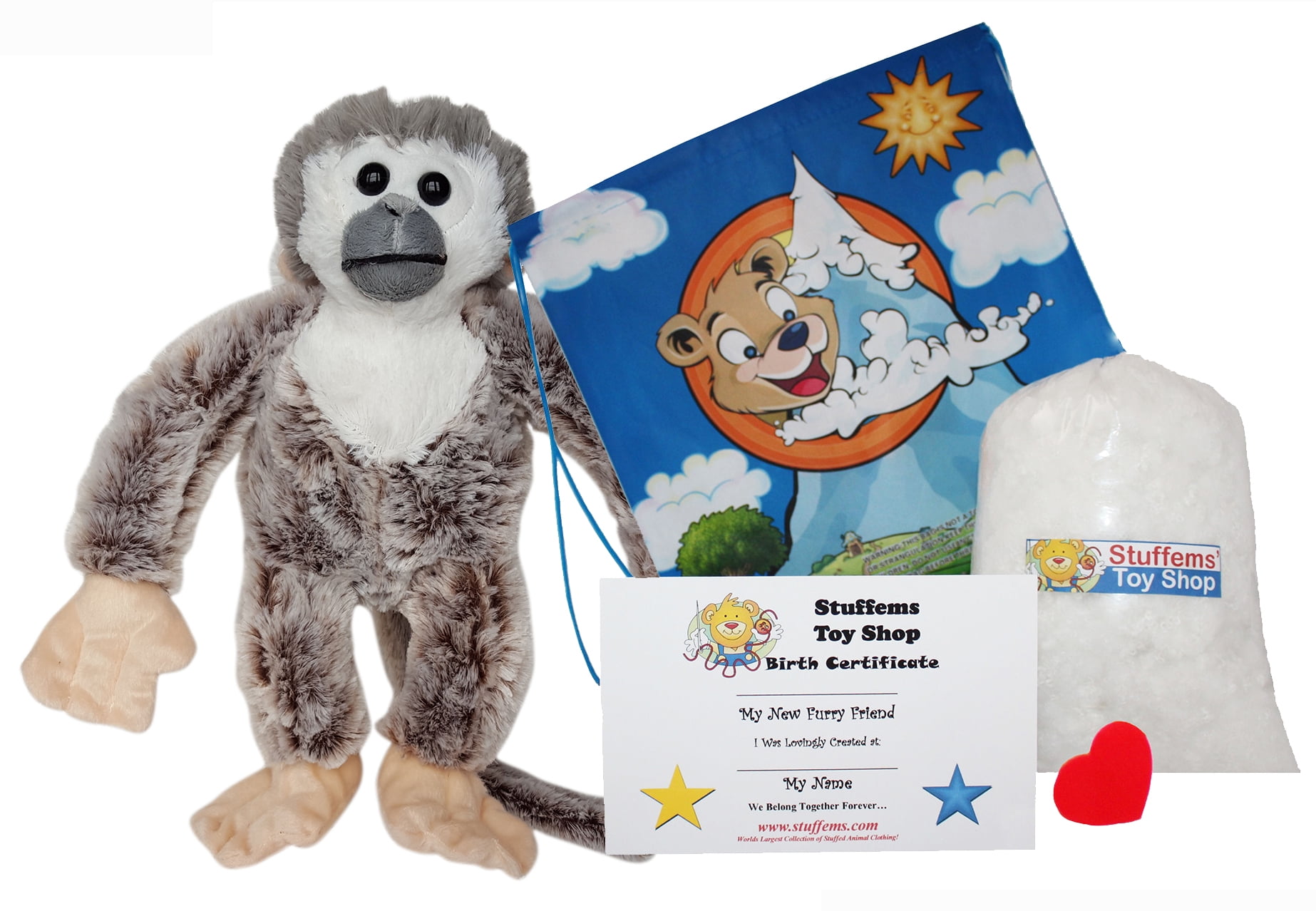 Stuffems Toy - Make Your Own Stuffed Animal Cuddly Soft Cuddly Bobby the Squirrel Monkey Kit 16