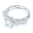 thumbnail image 3 of Sterling Silver Fancy Ribbon 1CT Simulated Round Brilliant Cut Diamond Promise Engagement Ring Bridal Set (8.5), 3 of 6