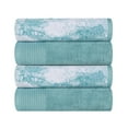 thumbnail image 2 of BNM Cotton Assorted Solid and Marble Bath Towels, Set of 4, Cyan, 2 of 8