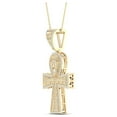 thumbnail image 2 of 10kt Yellow Gold Mens Round Diamond Ankh Cross Charm Pendant 1/2 Cttw, 2 of 2