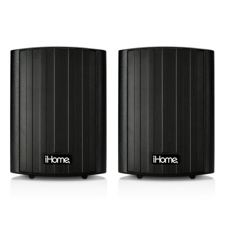 iHome Audio iHSI-W650BT-PR-BLK 6.5" Waterproof Mountable Outdoor Bluetooth Speakers - Pair (Black)
