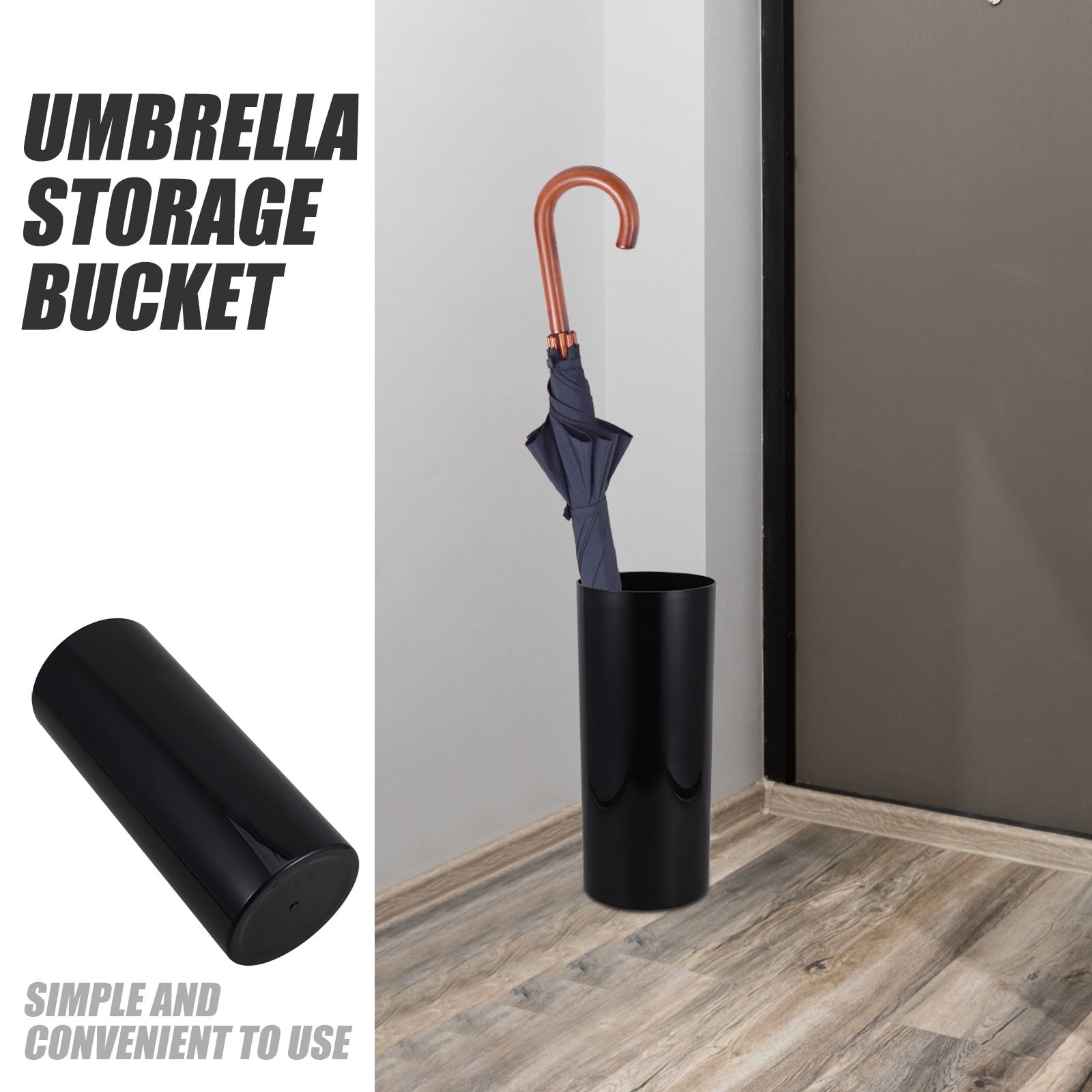 GOOHOCHY Umbrella Holder for Entryway 1 Set Umbrella Stand Keeps Floors Dry Tidy Plastic Round Rack Storage Bin 13 76 Inch