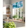 thumbnail image 6 of Watercolor Art Window Valance Curtain Blue Square Rod Pocket Short Curtain for Living Room, Bedroom & Kitchen Window Decor 60x18in, 6 of 8